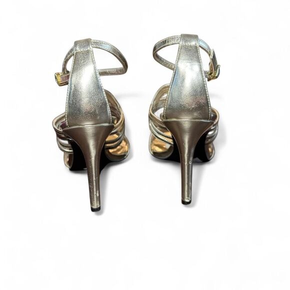 Ralph Lauren Women's Gold Metallic Strappy Open Toe Heels Size 9.5 - Picture 4 of 8